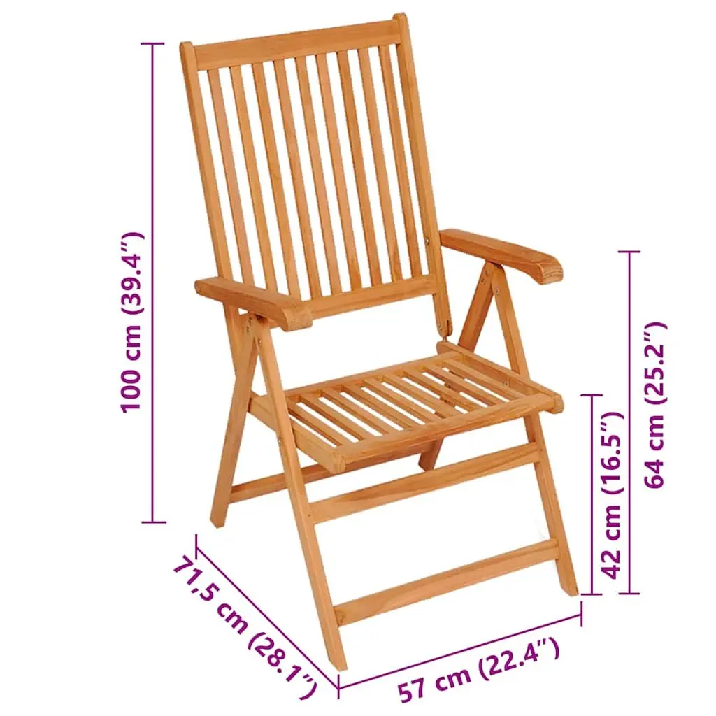 6-Piece Teak Wood Outdoor Garden Chair Set with Cushions