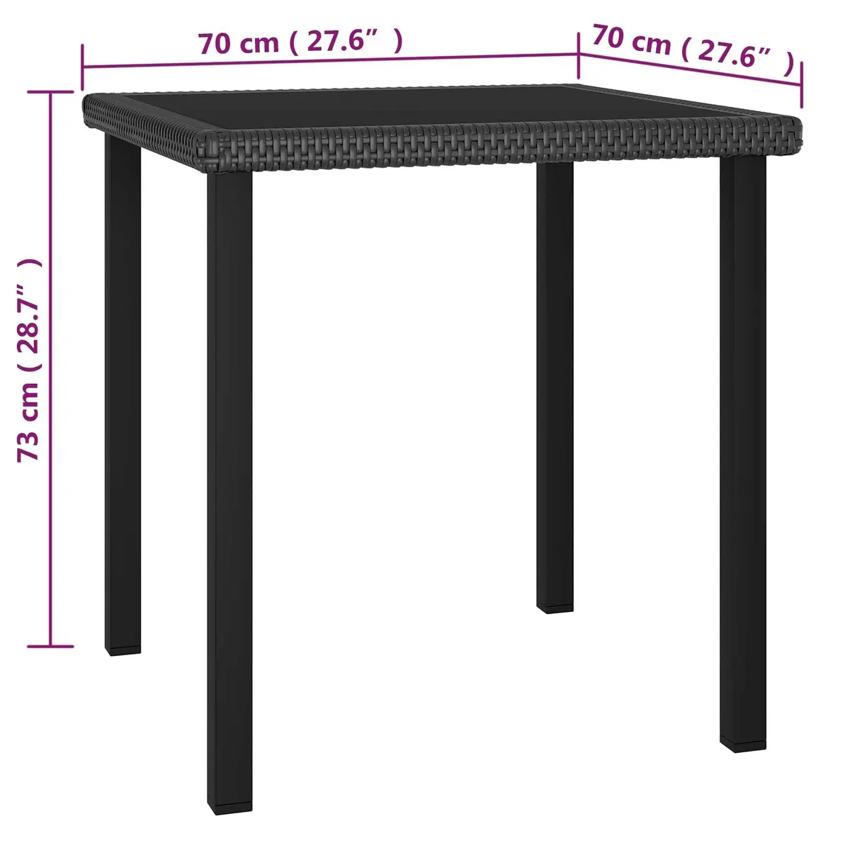 5 Piece Garden Dining Set Steel Frame PE Rattan Black