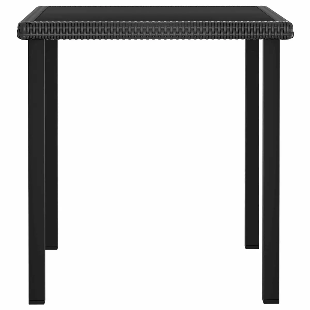 5 Piece Garden Dining Set Steel Frame PE Rattan Black