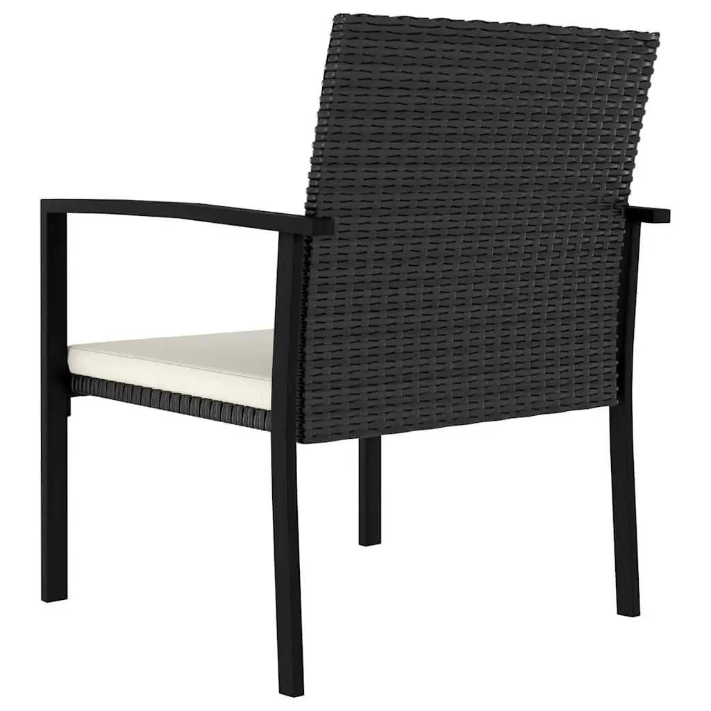 5 Piece Black Poly Rattan Outdoor Dining Set