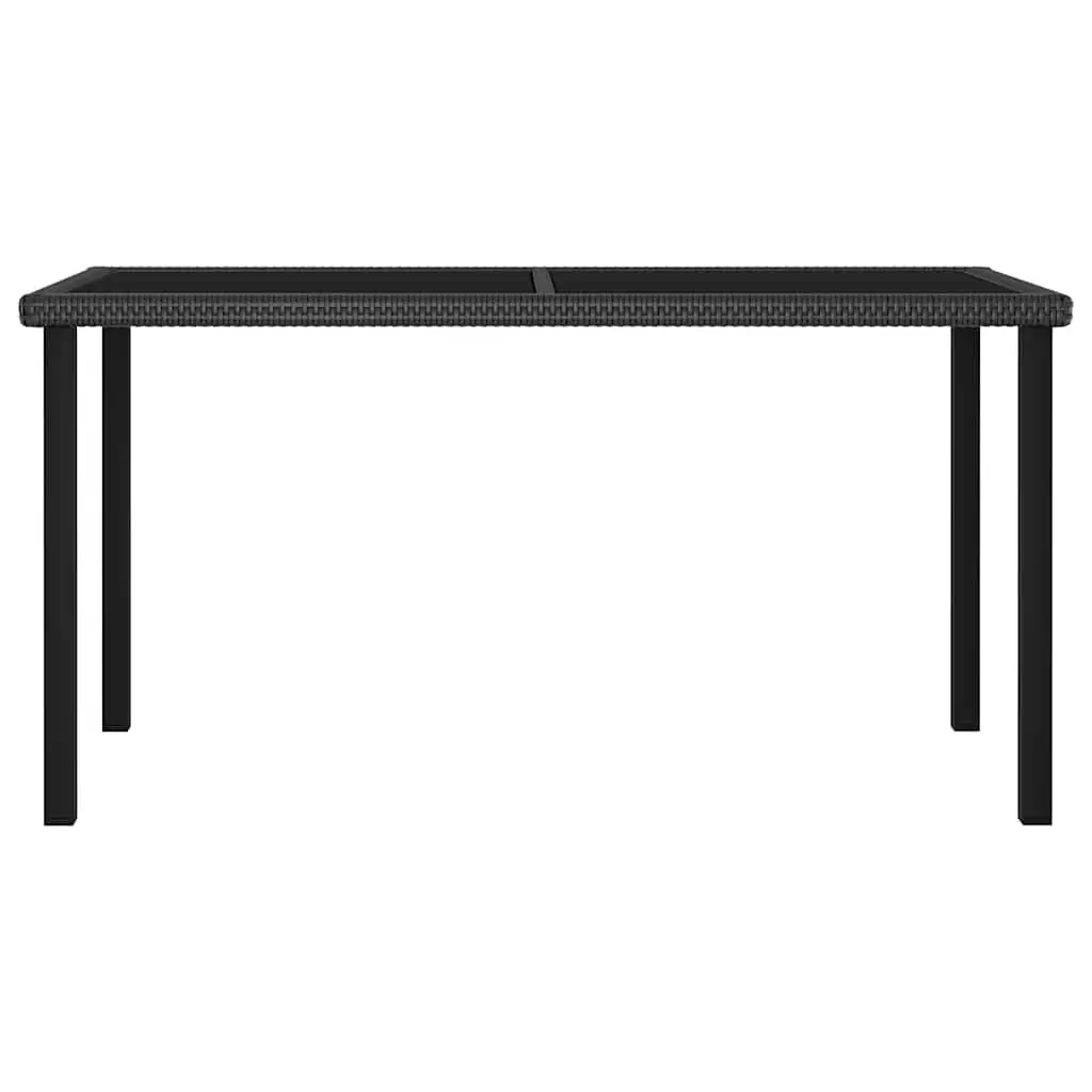 7 Piece Outdoor Dining Set Steel Frame PE Rattan Black Garden Patio Furniture