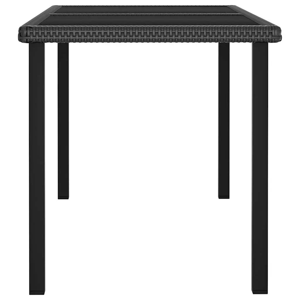 7 Piece Outdoor Dining Set Steel Frame PE Rattan Black Garden Patio Furniture