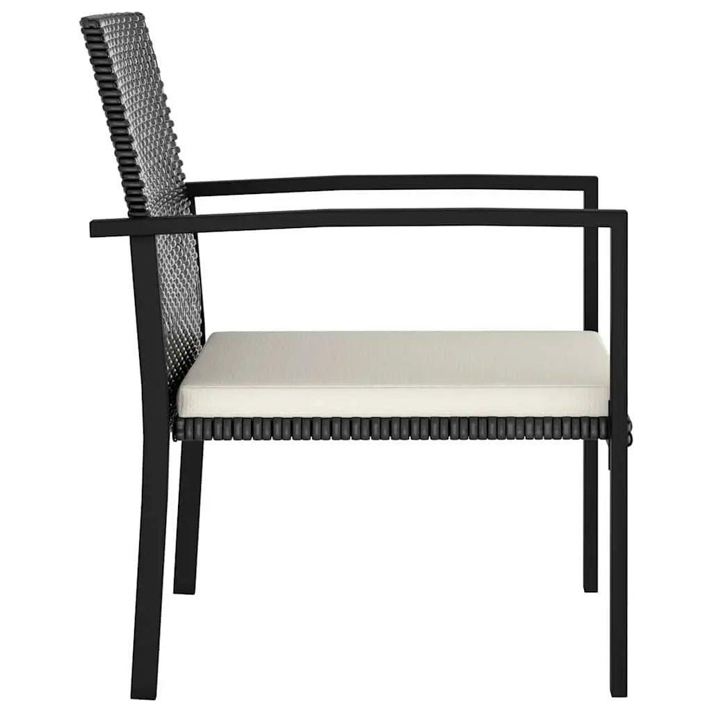 7 Piece Outdoor Dining Set Steel Frame PE Rattan Black Garden Patio Furniture