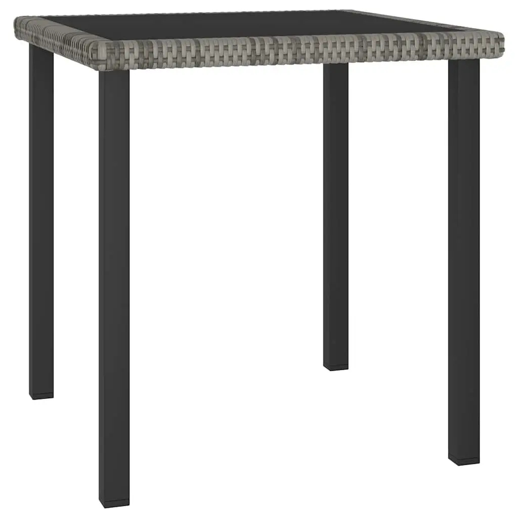 3-Piece Garden Dining Set with Grey Rattan