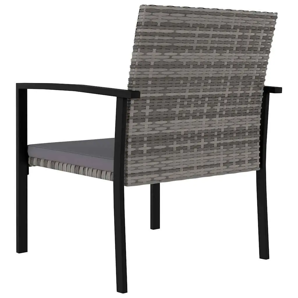 3-Piece Garden Dining Set with Grey Rattan