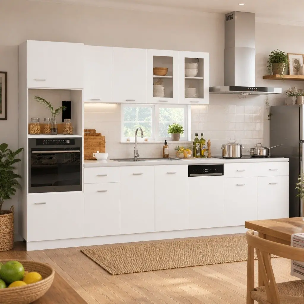 7 Piece Kitchen Cabinet Set in White