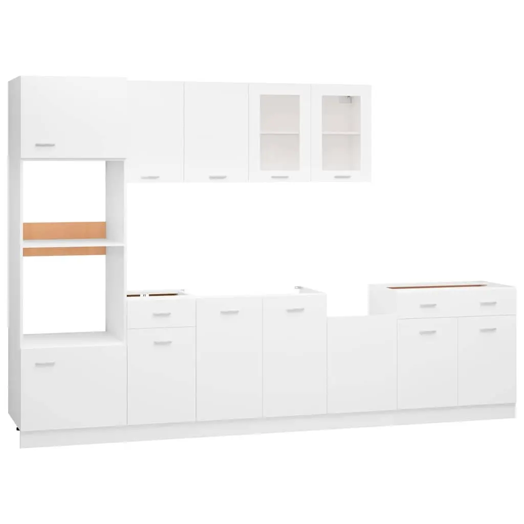7 Piece Kitchen Cabinet Set in White