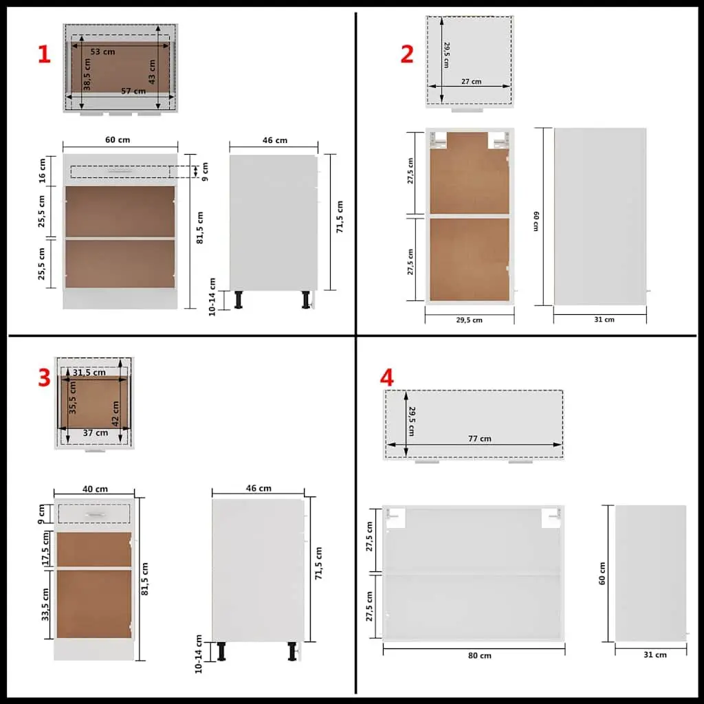8-Piece Kitchen Cabinet Set in White