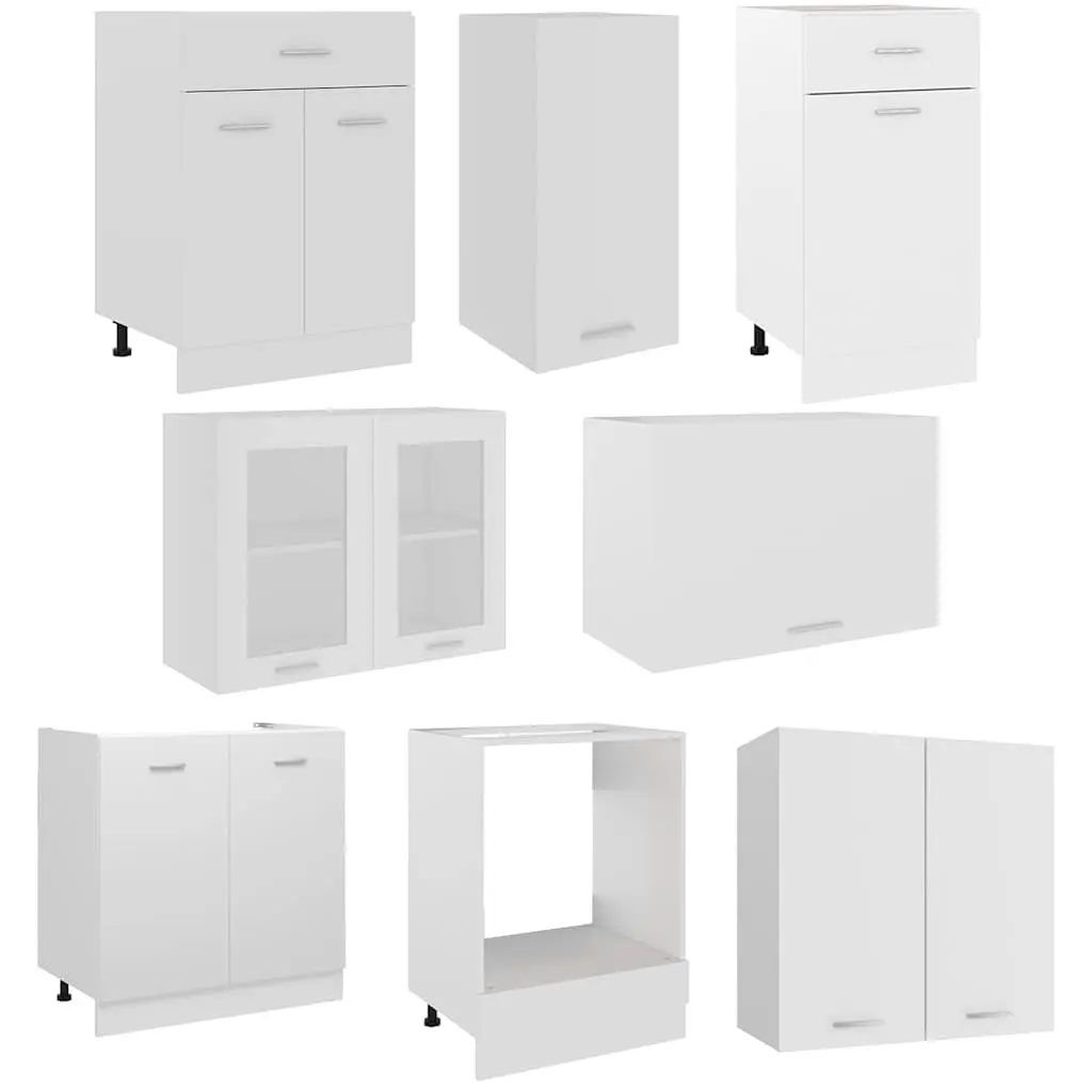 8-Piece Kitchen Cabinet Set in White