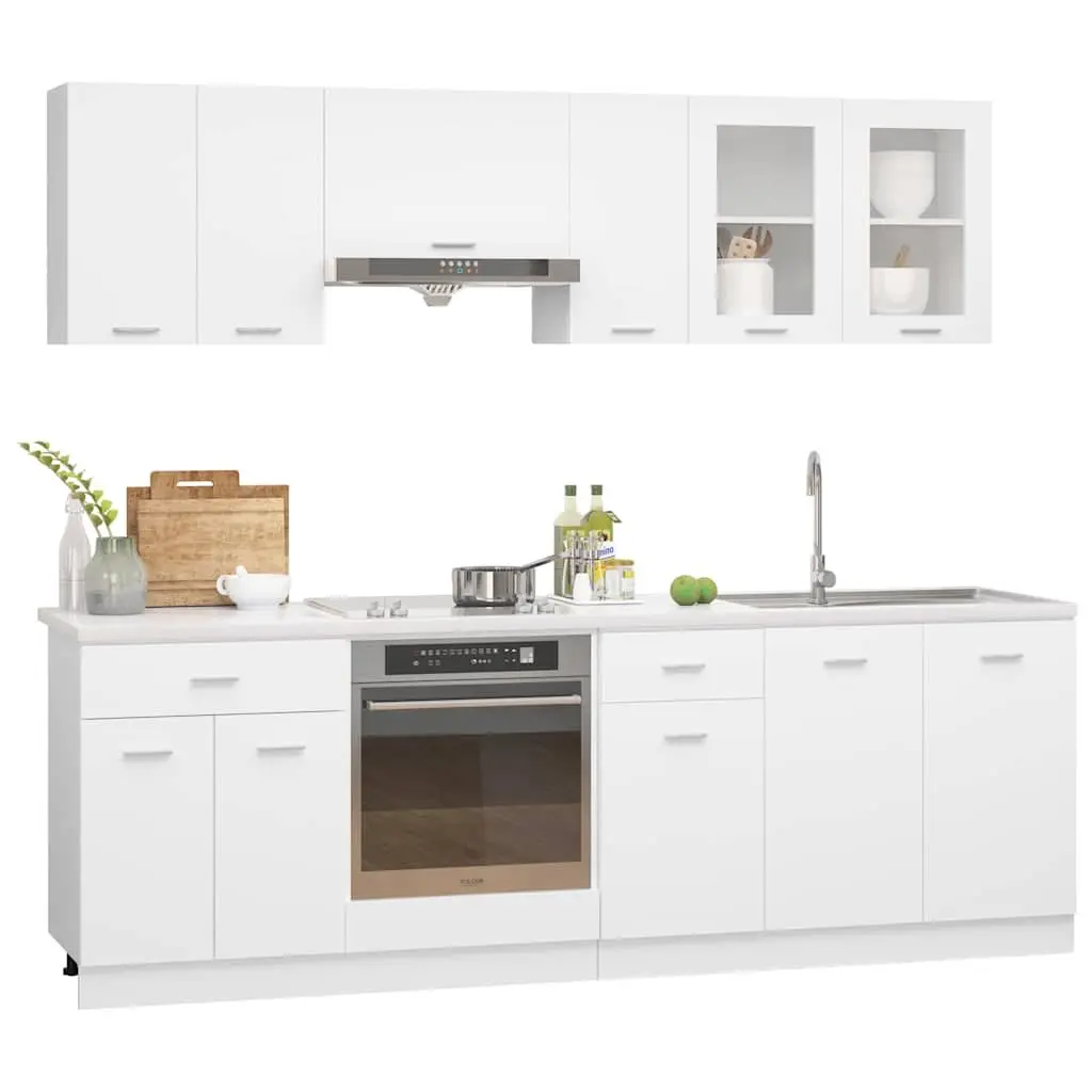 8-Piece Kitchen Cabinet Set in White