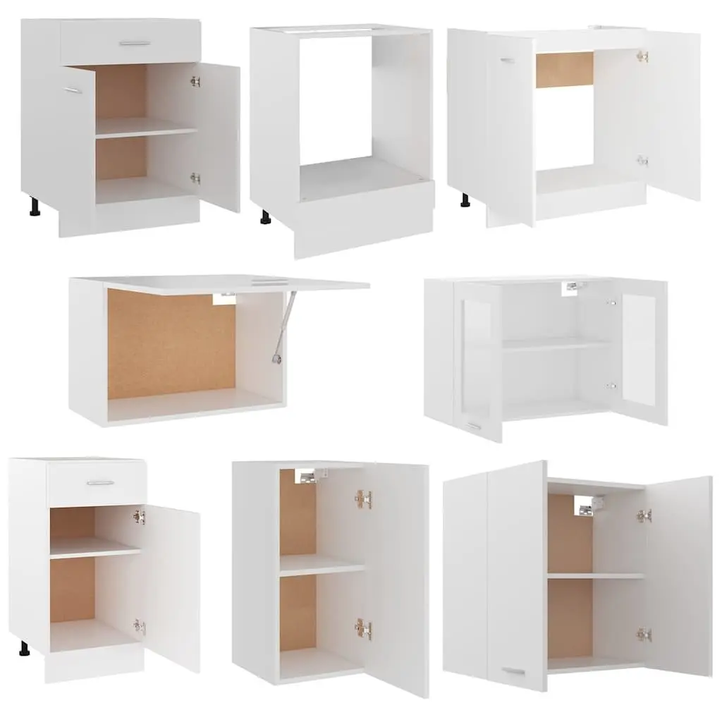8-Piece Kitchen Cabinet Set in White