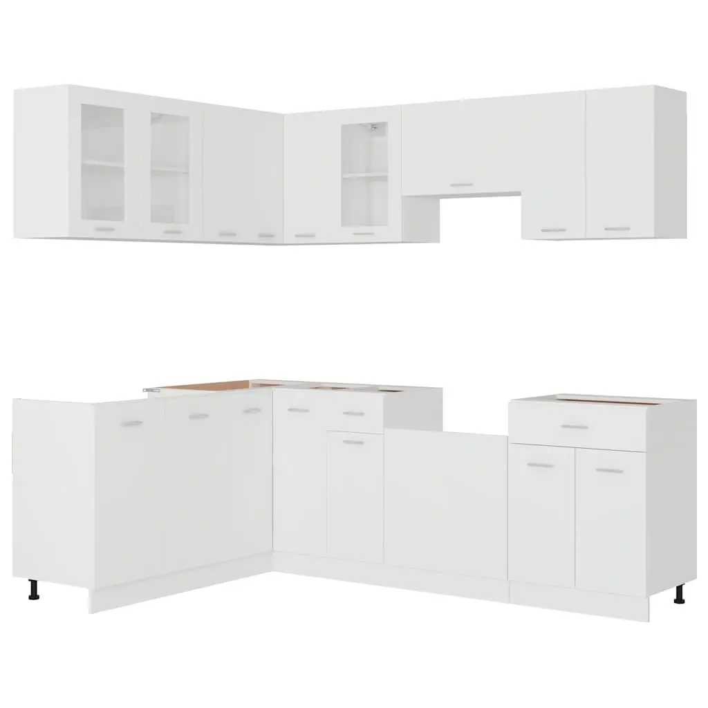 11 Piece White Kitchen Cabinet Set for Storage