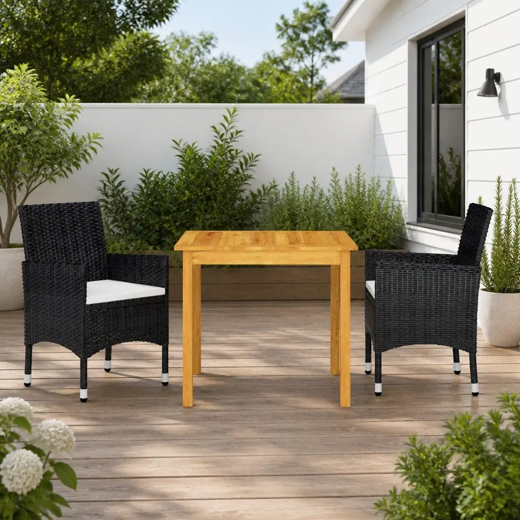 3-Piece Garden Dining Set with Cushions