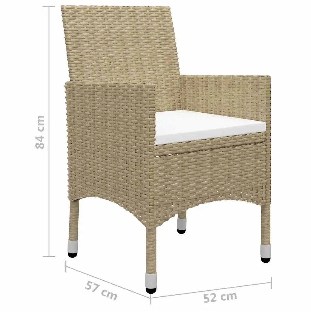 3-Piece Garden Dining Set in Beige