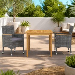 Grey Rattan Patio Dining Set for Outdoor Spaces