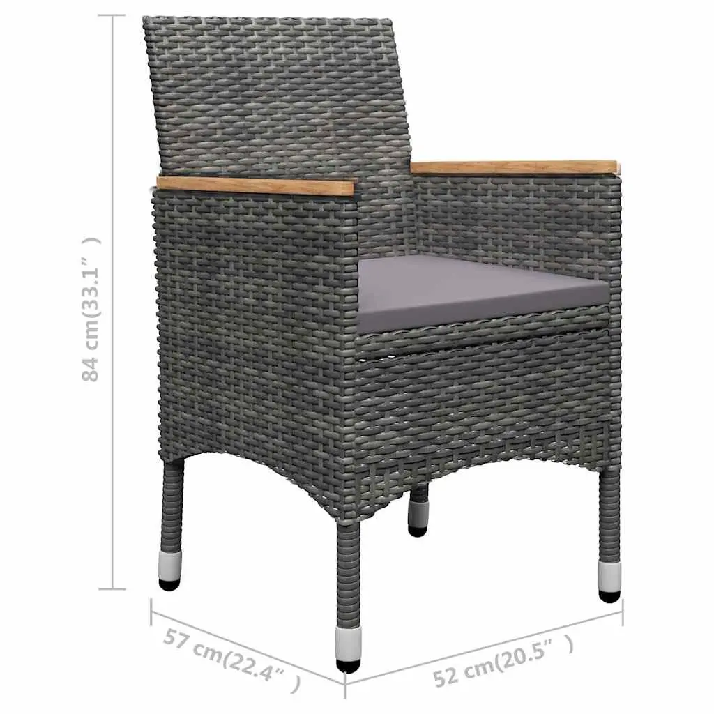 5-Piece Outdoor Dining Set with Sturdy Acacia Table