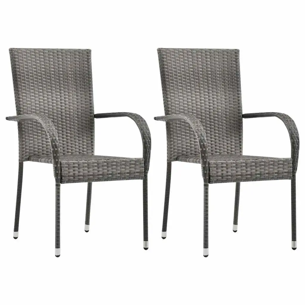 3-Piece Outdoor Dining Set with Grey Finish