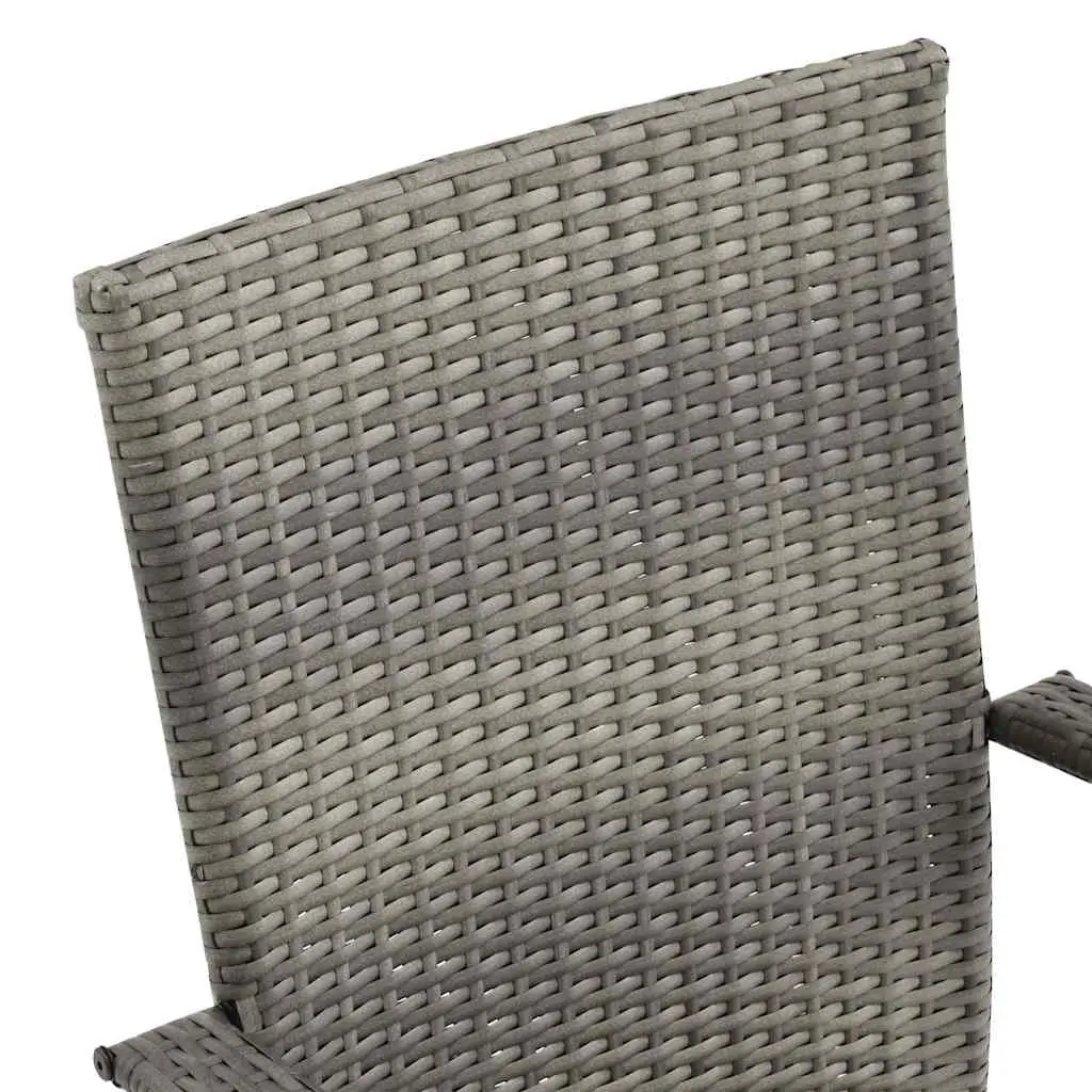 3-Piece Outdoor Dining Set with Grey Finish