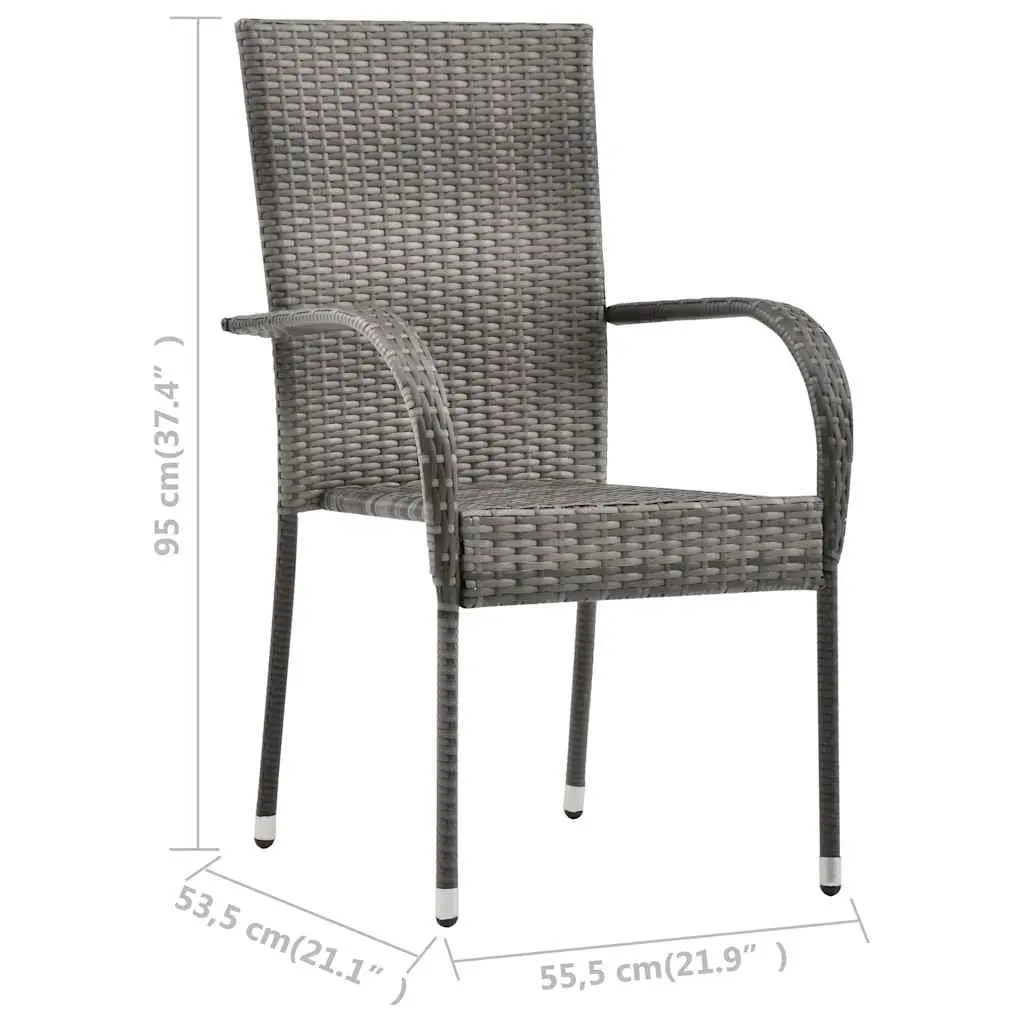 3-Piece Outdoor Dining Set with Grey Finish