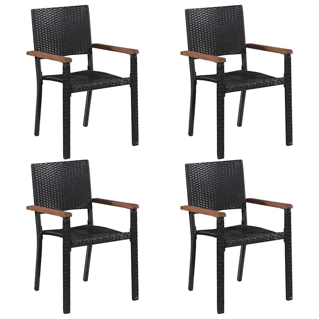 Outdoor Dining Set 5 Piece with Durable Rattan Chairs