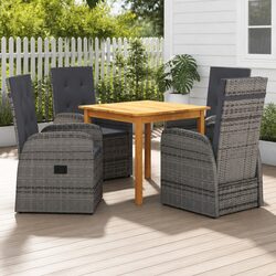 High-Quality 5 Piece Grey Garden Dining Set