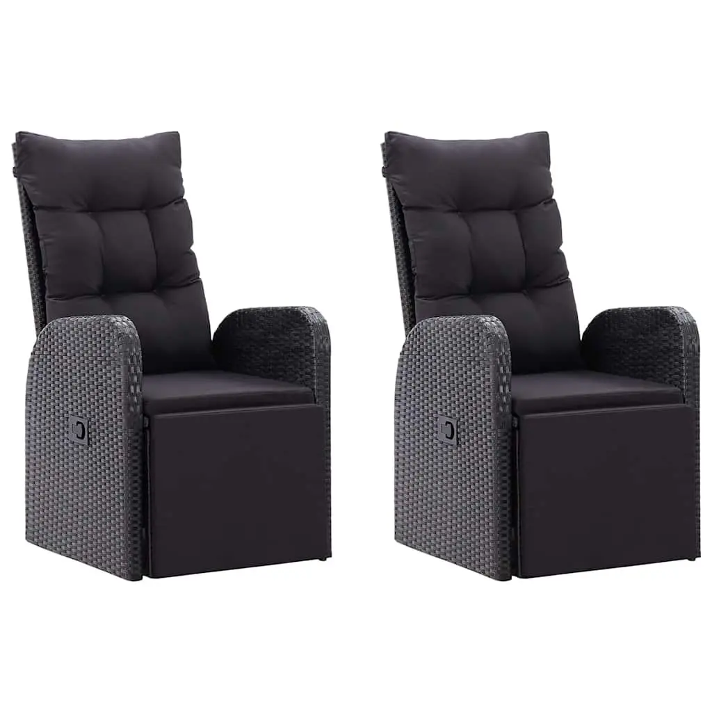5 Piece Black Rattan Garden Dining Set