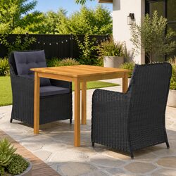 Sturdy 3-Piece Garden Dining Set with Acacia Wood