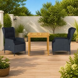 3-Piece Outdoor Dining Set - Durable Grey Patio Furniture