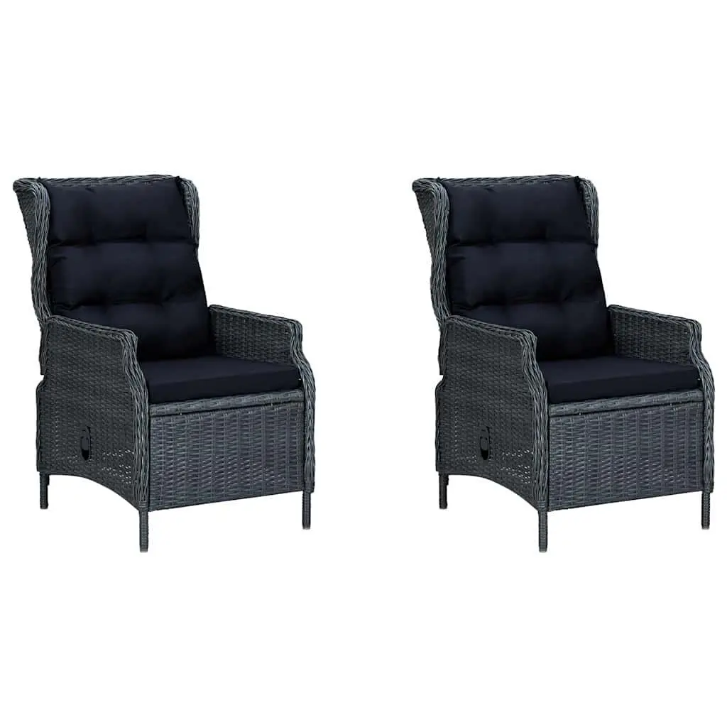 Garden Dining Set 3 Piece Outdoor Table Chair Patio Furniture Grey