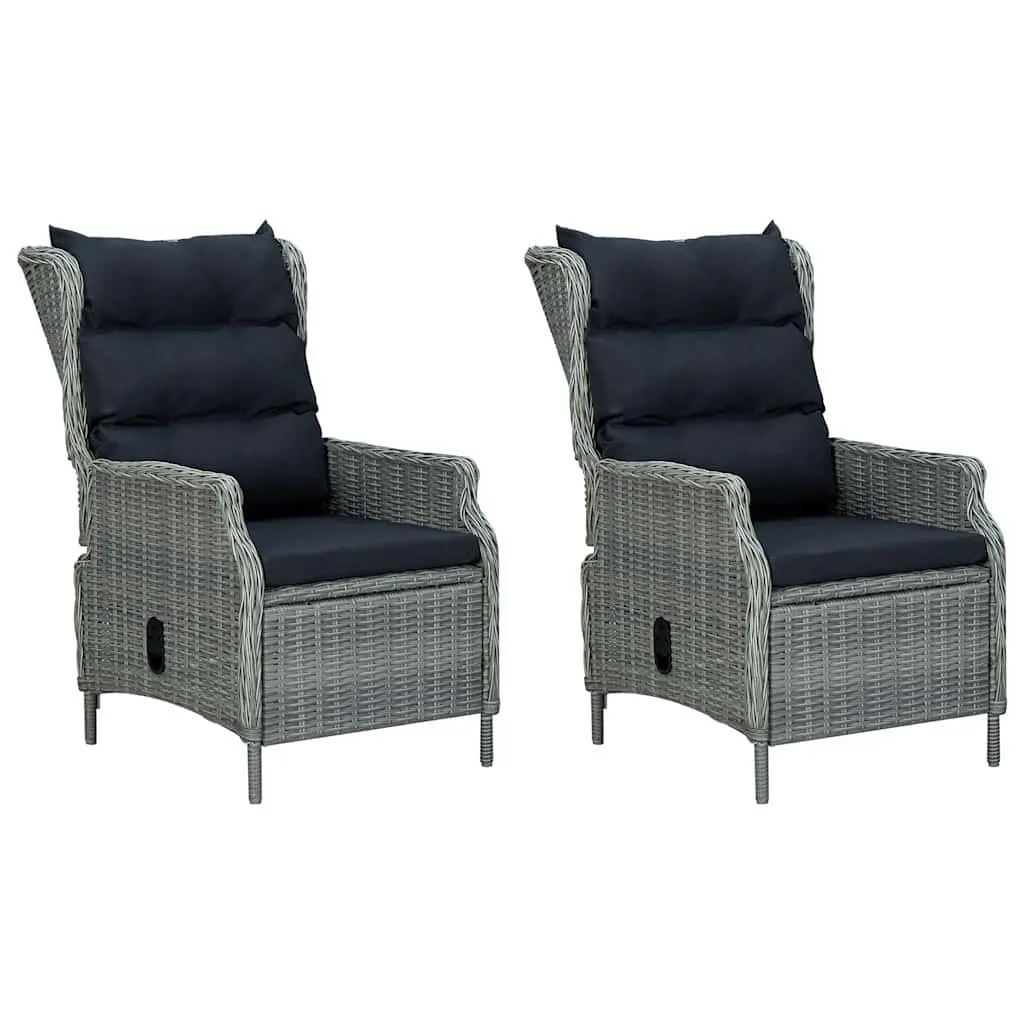 Garden Dining Set 3 Piece Outdoor Table Chairs Grey Patio Furniture