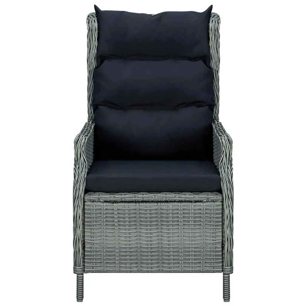 Garden Dining Set 3 Piece Outdoor Table Chairs Grey Patio Furniture