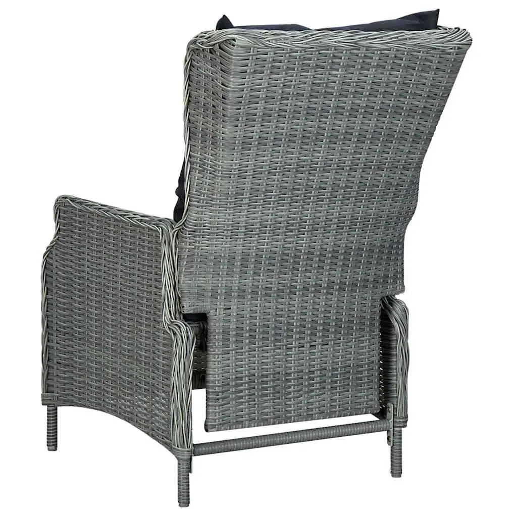 Garden Dining Set 3 Piece Outdoor Table Chairs Grey Patio Furniture