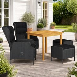 Durable 5 Piece Garden Dining Set with Grey Finish