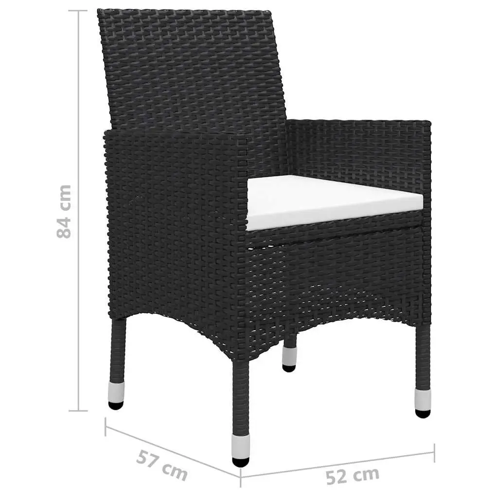 5-Piece Black Outdoor Dining Set with Sturdy Build