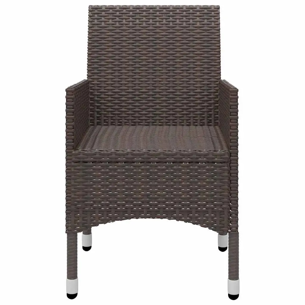 Brown 5-Piece Outdoor Dining Set with Cushions