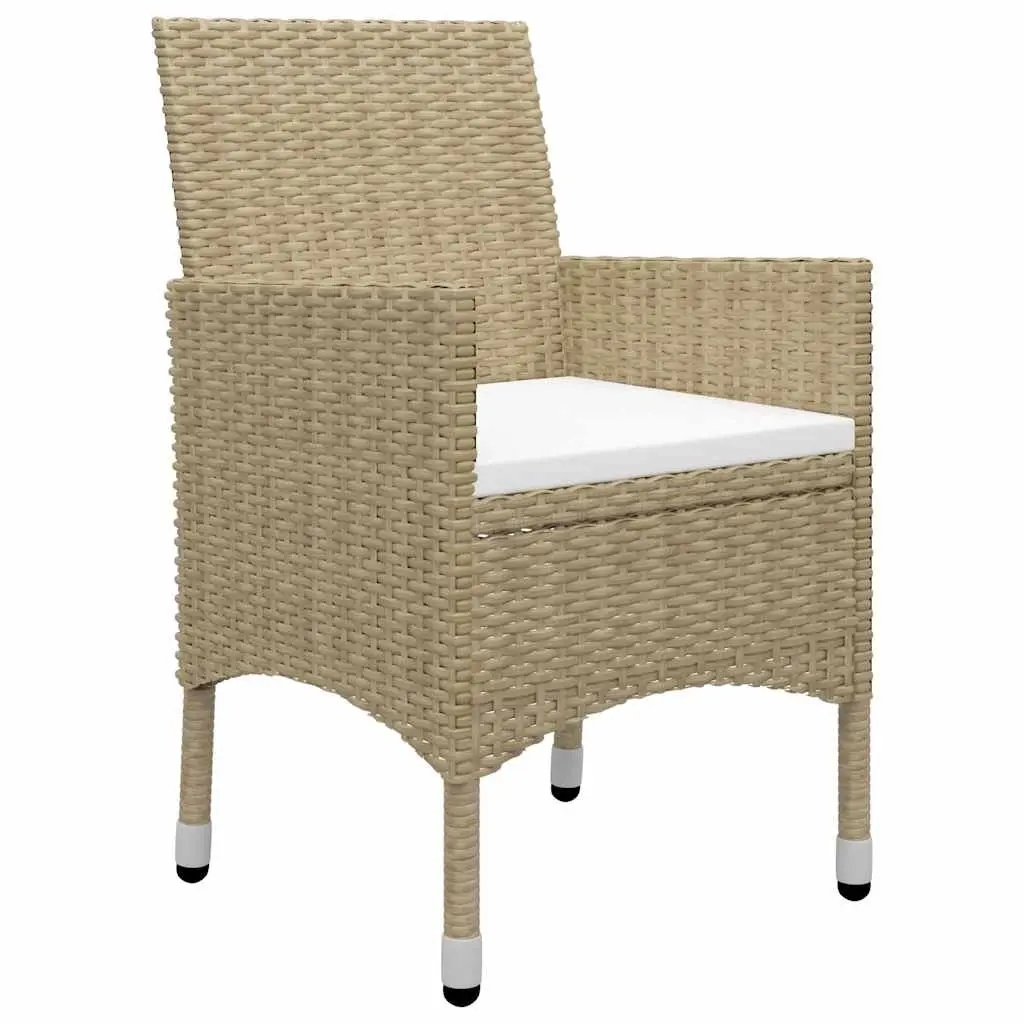 Garden Dining Set 7 Piece Outdoor Table Chairs Beige Patio Furniture