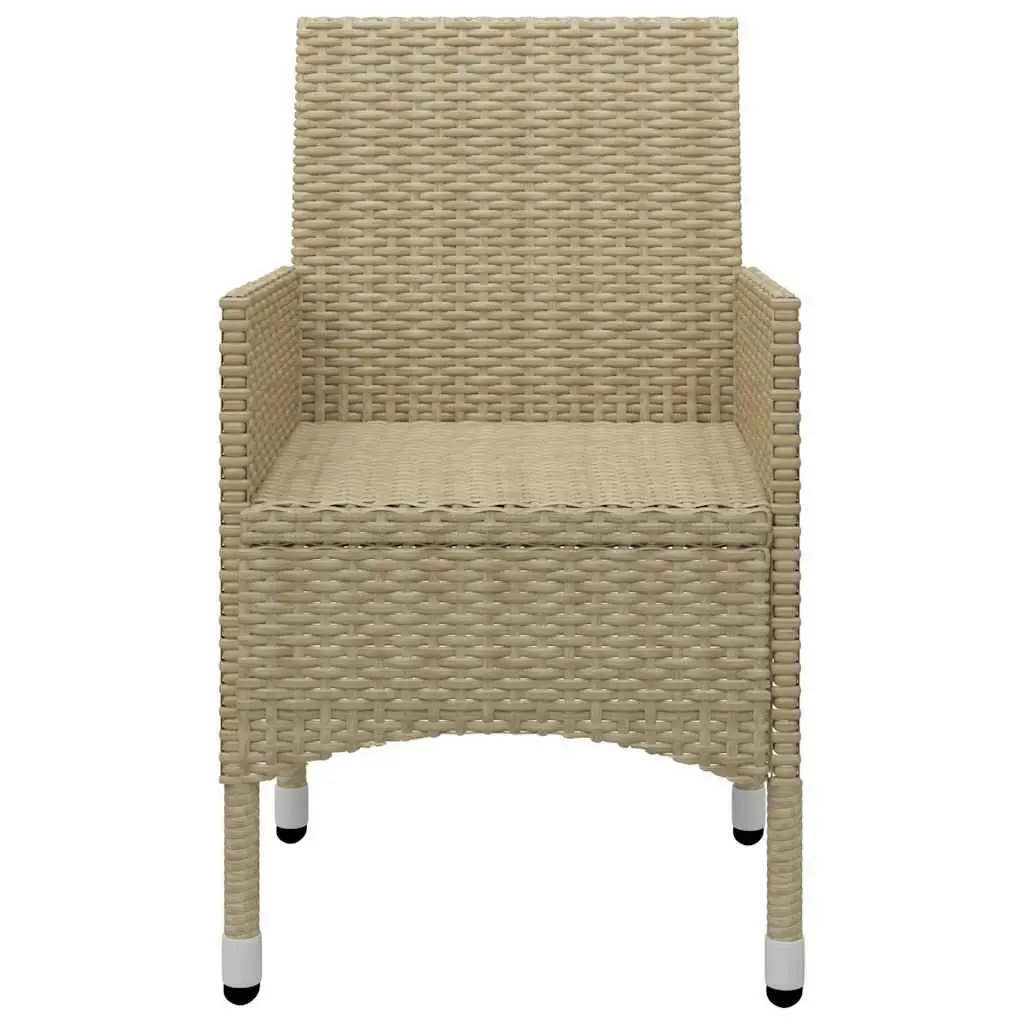 Garden Dining Set 7 Piece Outdoor Table Chairs Beige Patio Furniture