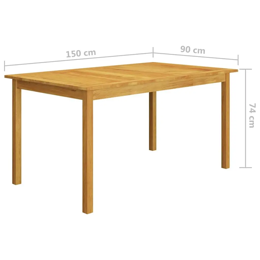 Garden Dining Set Acacia Wood Brown 7 Piece Outdoor Furniture