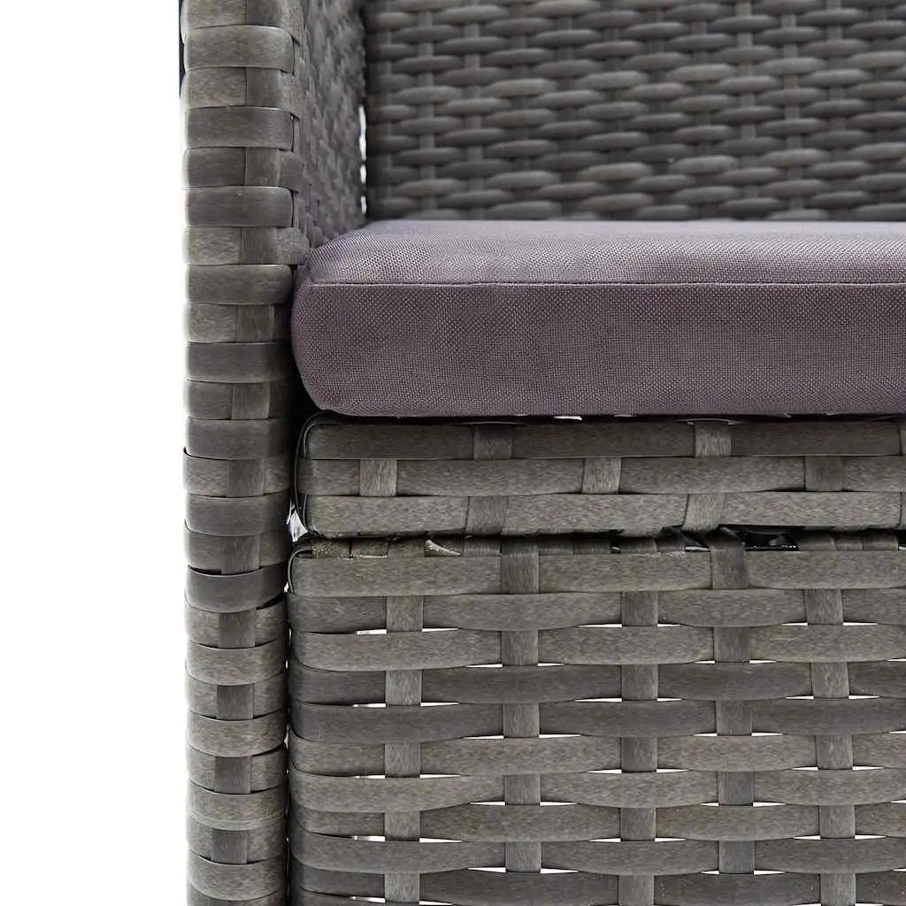 5 Piece Outdoor Garden Dining Set Grey Rattan Furniture