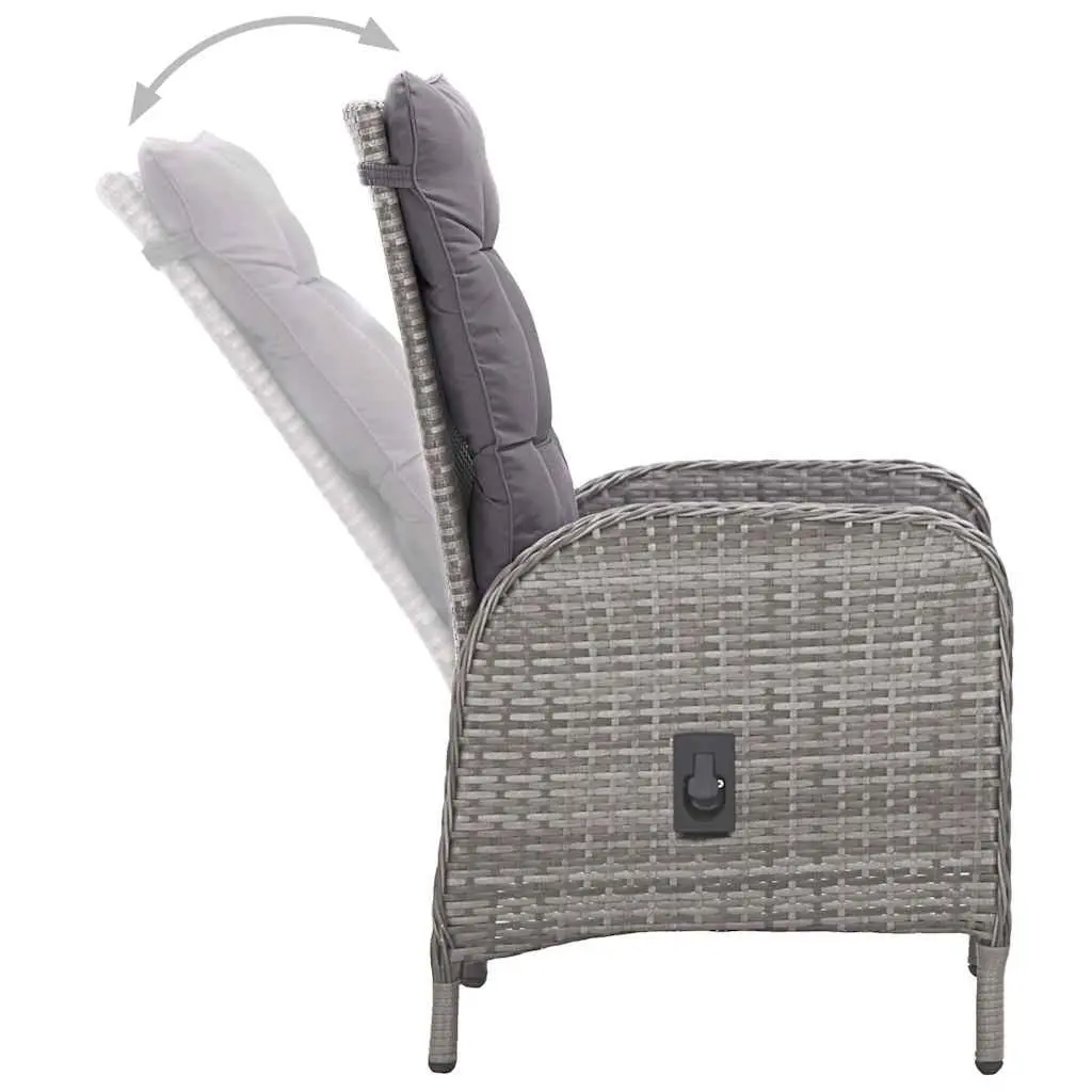 5-Piece Grey Outdoor Garden Dining Set for Patio
