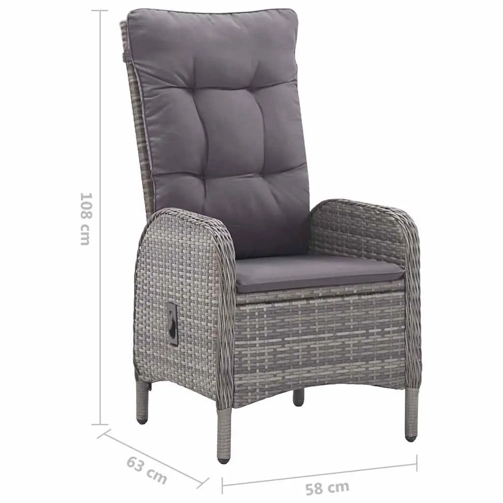 5-Piece Grey Outdoor Garden Dining Set for Patio