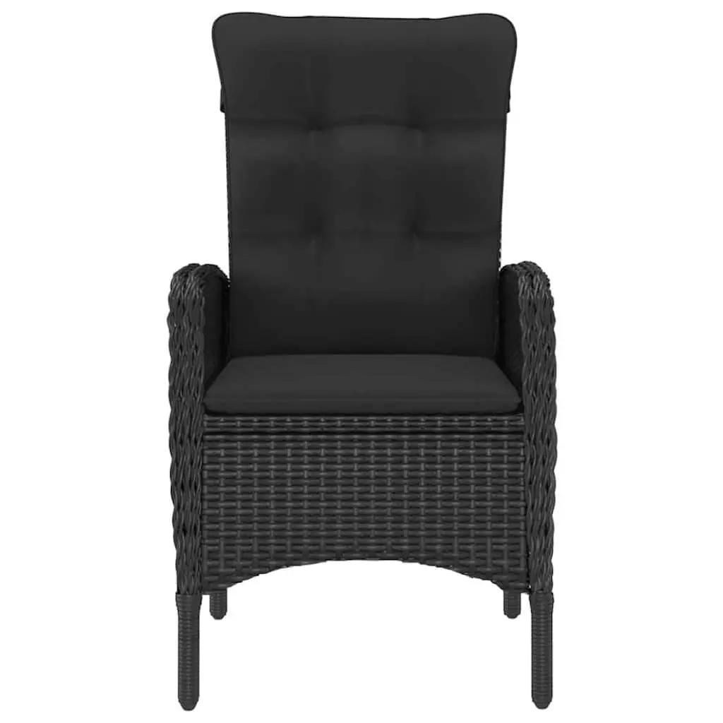 5-Piece Black Outdoor Dining Set with Cushions