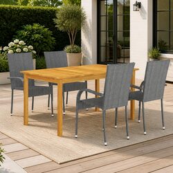 5-Piece Outdoor Dining Set with Sturdy Build in Grey