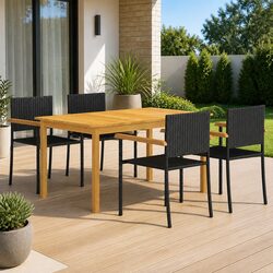 Durable 5 Piece Outdoor Dining Set with Table & Chairs