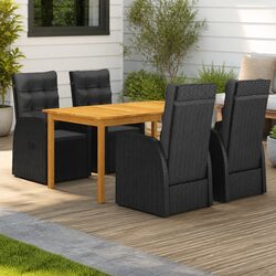 5-Piece Black Outdoor Dining Set with Durable Features