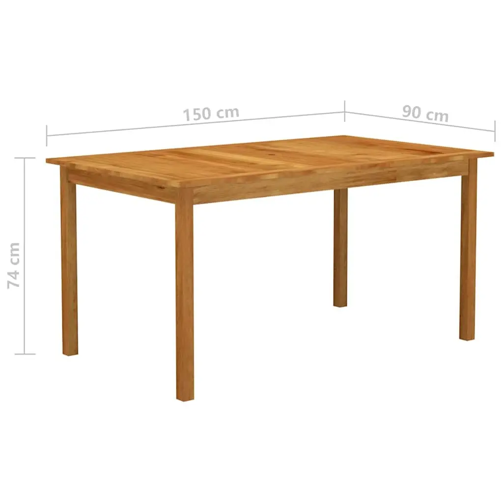 Garden Dining Set PE Rattan Steel Frame Solid Acacia Wood Table 5 Piece Grey