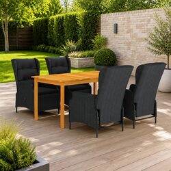 Durable 5-Piece Grey Garden Dining Set for Outdoor Use