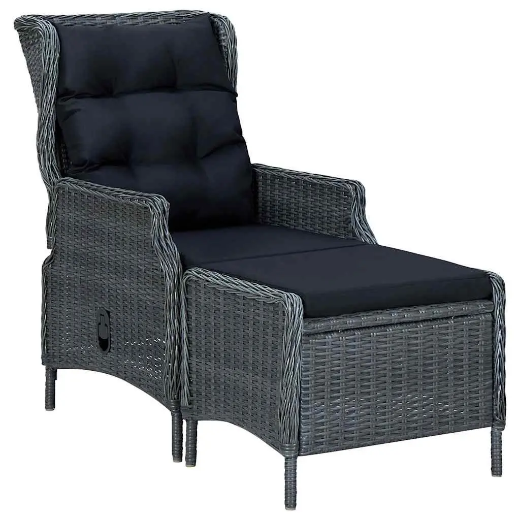 7 Piece Outdoor Dining Set Acacia Wood Steel Rattan Grey
