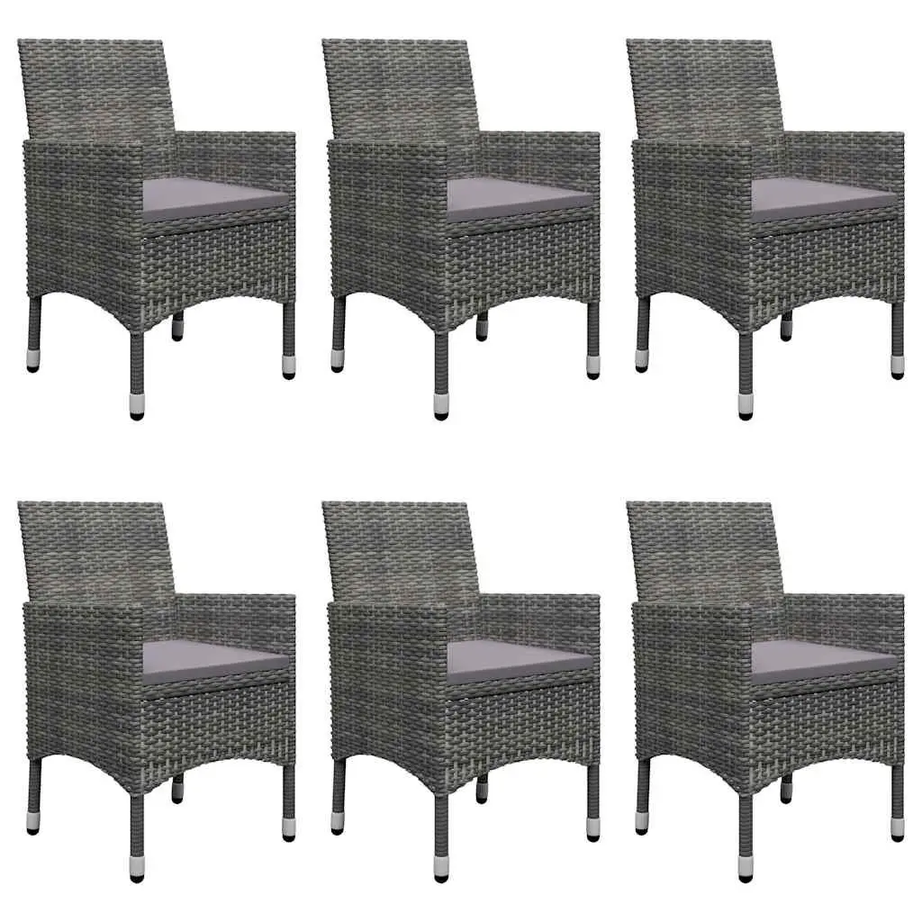 7 Piece Grey Outdoor Dining Set with Cushions