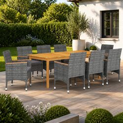 Stylish 9 Piece Garden Dining Set for Outdoor Spaces